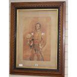 19th century English School, watercolour, Portrait of an army officer, 60 x 40cm