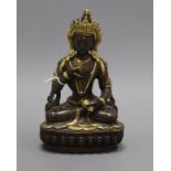 A gilt bronze figure of Vajrasattva height 21cm