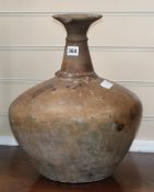 A large 19th century redware kendi height 40cm