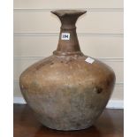 A large 19th century redware kendi height 40cm