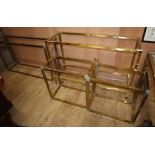 Four gilt metal table bases (no tops) Largest 121cm