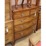 An early Victorian mahogany bowfront chest of drawers W.103cm