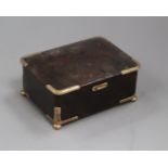 A George V tortoiseshell box with 9ct gold mounts, makers H A & Co, H 6cm W 14cm