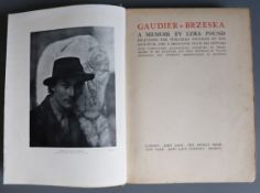 Pound, Ezra - Gauder-Brzeska: A Memoir, 1st edition, 4to, original cloth, front board lettered in