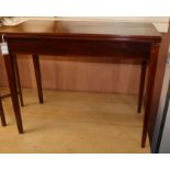 A George III strung mahogany tea table W.90cm