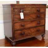 A Victorian mahogany miniature chest of drawers, cross-banded and line-inlaid in ebony and boxwood