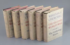 Churchill, Winston L.S., Sir - The Second World War, 6 vols, original cloth in d.j.'s, 8vo,