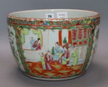 A Cantonese famille rose jardiniere, 19th century, diameter 30cm