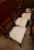 A part set of three Regency mahogany dining chairs, circa 1820 and a Regency mahogany open