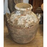 A Grecian style terracotta garden urn H.48cm