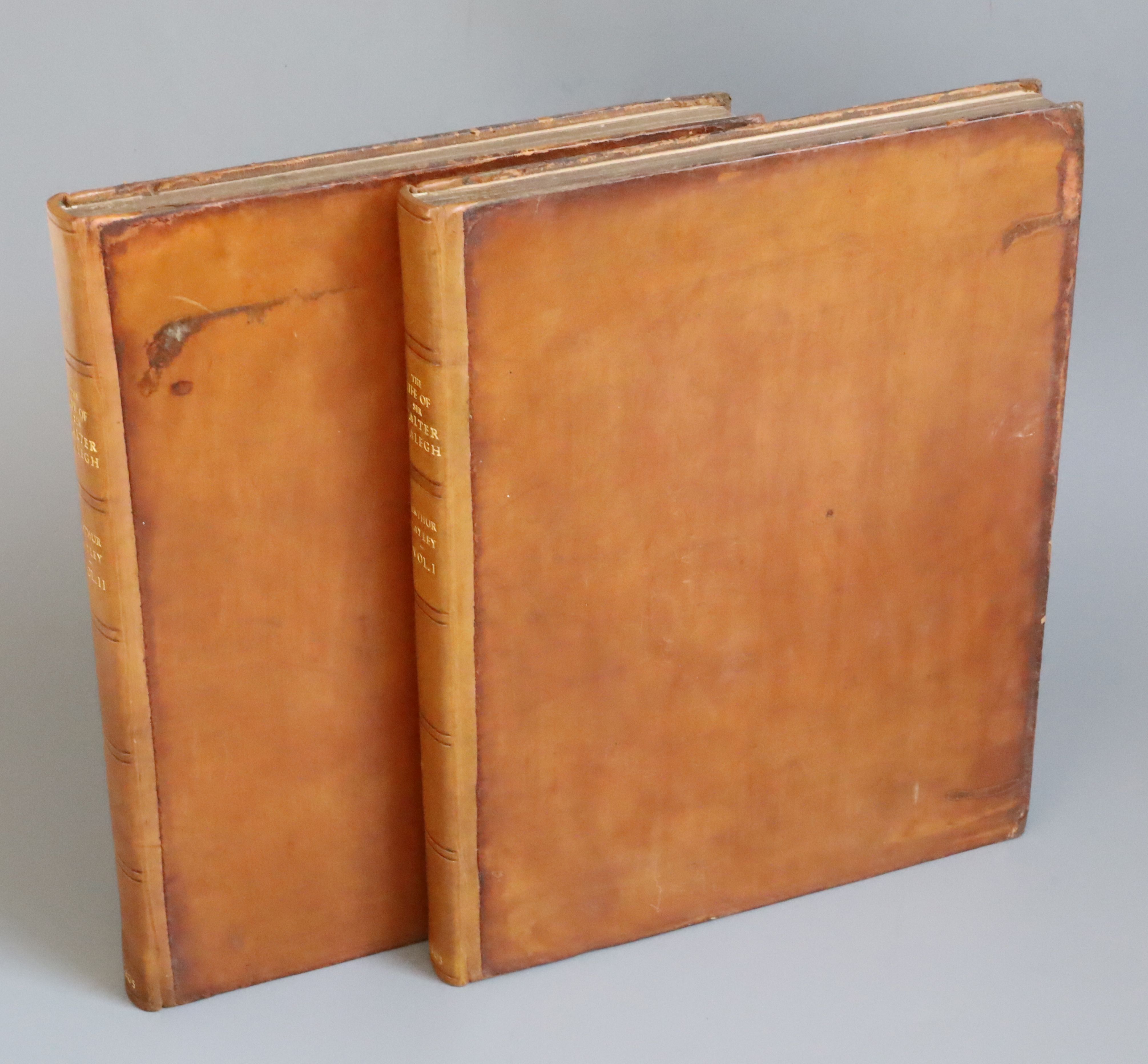 Cayley, Arthur - The Life of Sir Walter Ralegh, 2 vols, qto, calf rebacked, Cadell and Davis, London - Image 3 of 3