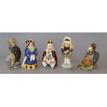 Five Beswick Alice Series: Gryphon, Fish footman, Queen of hearts, Mock turtle and King of hearts