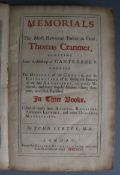Strype, John - Memorials to the Most Reverend Father in God, Thomas Cranmer, 1st edition, folio,