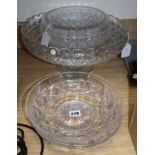 A large Webbs Crystal cut glass rose bowl and three other items