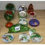 Thirteen Paperweights including Wedgwood and Caithness