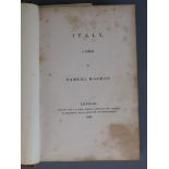 Rogers, Samuel - Italy, a Poem, 8vo, morocco gilt, illustrated with engravings after Turner and