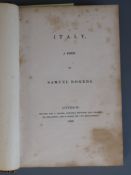 Rogers, Samuel - Italy, a Poem, 8vo, morocco gilt, illustrated with engravings after Turner and