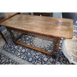 An oak refectory table, 18th century and later L.171cm, W.74cm