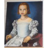 Modern oil on canvas, Portrait of a young lady, indistinctly signed and dated 1977, 60 x 48cm,