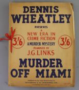 Wheatley, Dennis - Murder off Miami, original wraps, with tipped-in facsimiles of evidence,