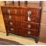 A small Regency mahogany chest of four long drawers W.80cm