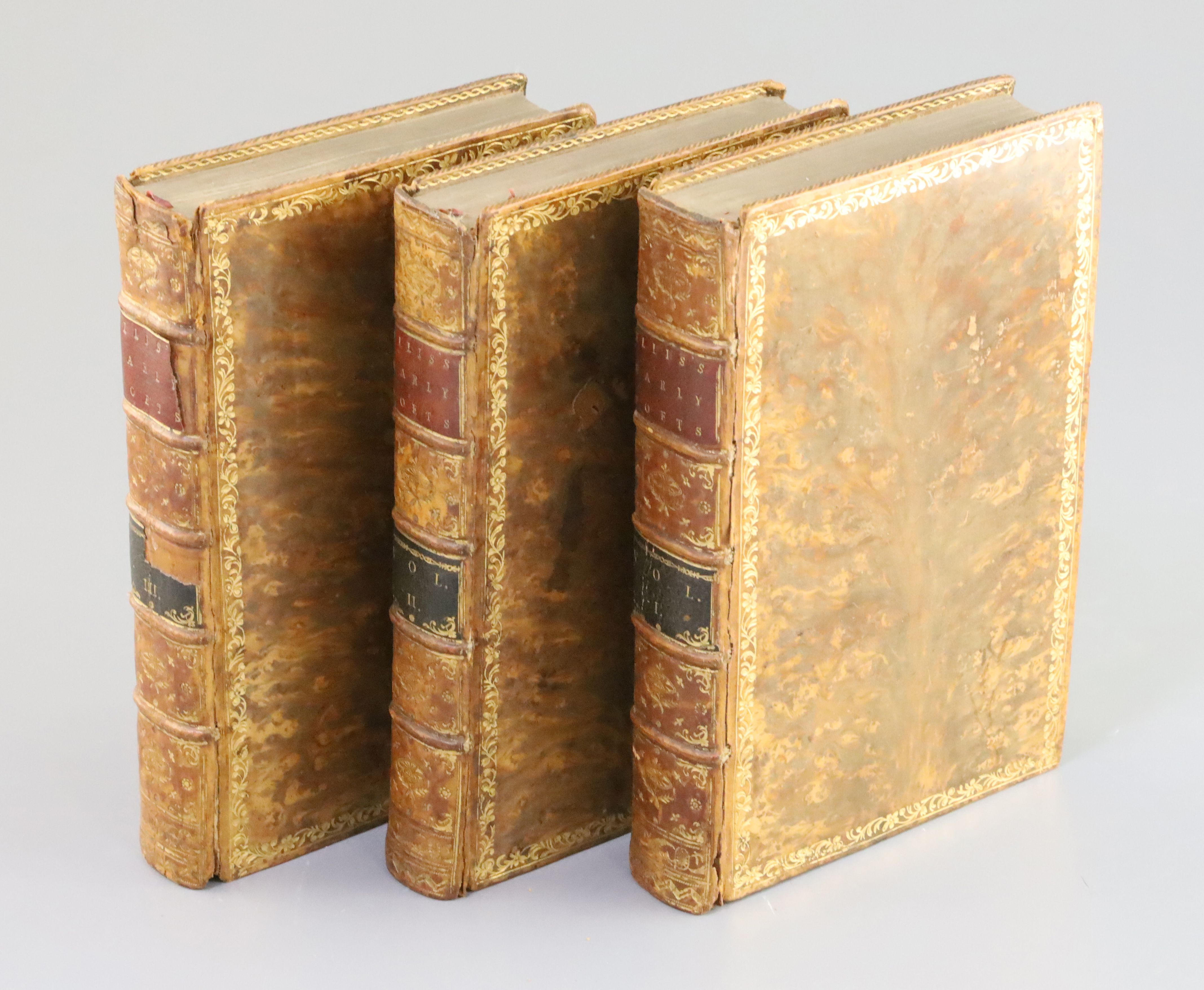 Ellis, George - Specimens of the Early English Poets, 1st edition, 3 vols, 8vo, tree calf gilt, G.