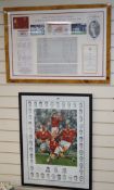 100th Test Match memorabilia items England -V- West Indies year 2000, framed and a 'Lions