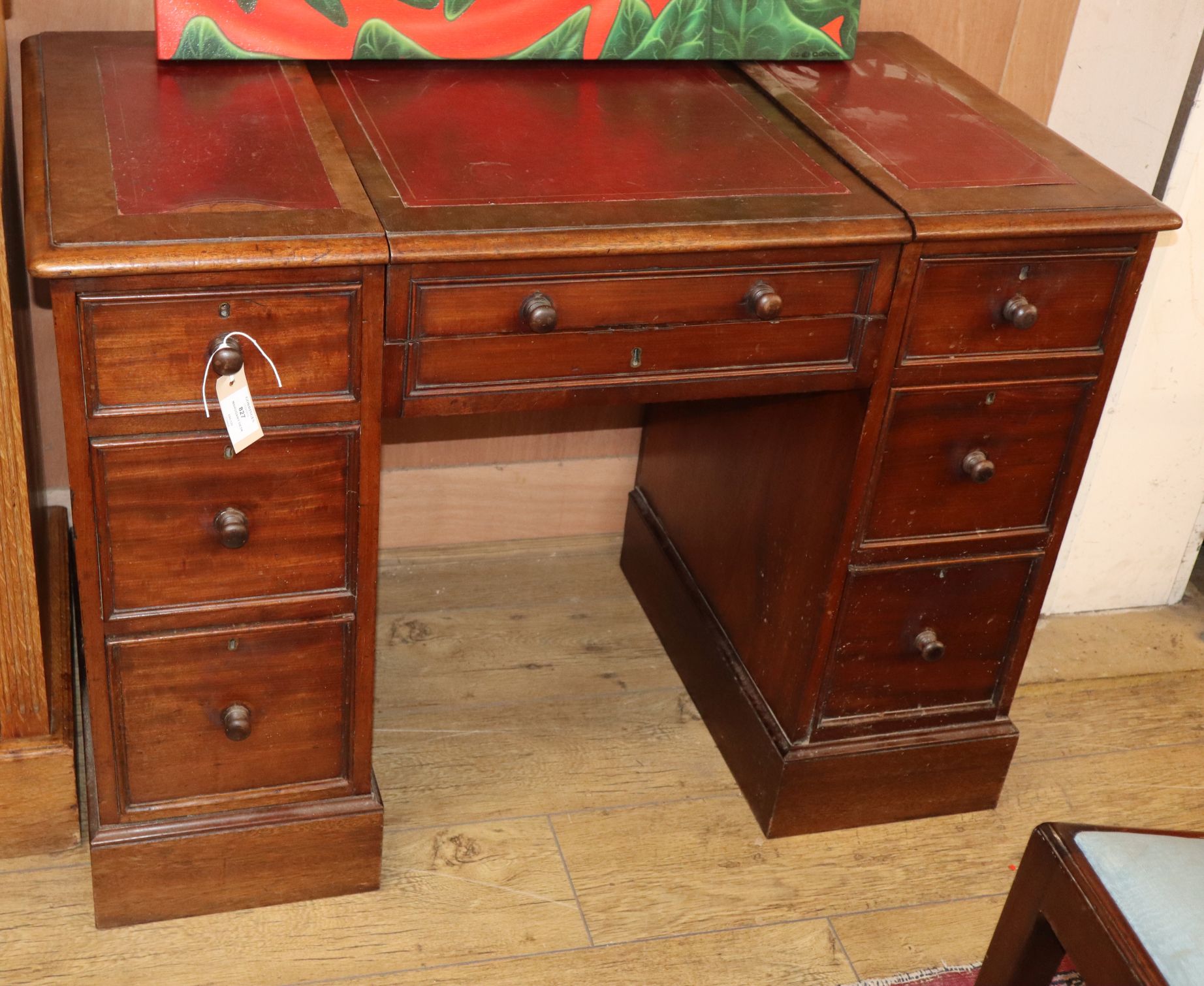 A Victorian mahogany desk W.approx. 104cm