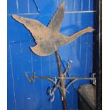 A blacksmith made wrought iron 'Goose' weather vane
