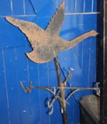 A blacksmith made wrought iron 'Goose' weather vane