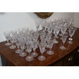 A part suite of Webb & Corbett table glassware (approx 40 pieces) and a part set of nine Royal