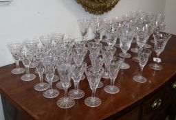 A part suite of Webb & Corbett table glassware (approx 40 pieces) and a part set of nine Royal