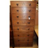 A 19th century mahogany filing chest of eight drawers W.73cm, H.164cm