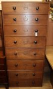 A 19th century mahogany filing chest of eight drawers W.73cm, H.164cm