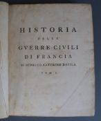 Davila, Enrico Caterino - Historia della guerre civili di Francia, 2 vols, qto, calf, 1st London