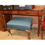 A Victorian mahogany two drawer hall table and a Regency mahogany carver W.112cm