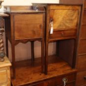 Two George III mahogany pot cupboards