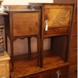 Two George III mahogany pot cupboards