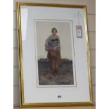 William Lee Hankey (1869-1952), full-length portrait of a girl in a landscape, signed,