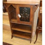 An Arts and Crafts oak bureau / writing cabinet W.68cm