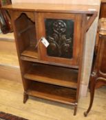 An Arts and Crafts oak bureau / writing cabinet W.68cm