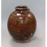 A small Chinese brown glazed matavan, 18th / 19th century height 31cm