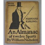 Nicholson, William - An Almanac of Twelve Sports, text by Rudyard Kipling, qto, cloth, William