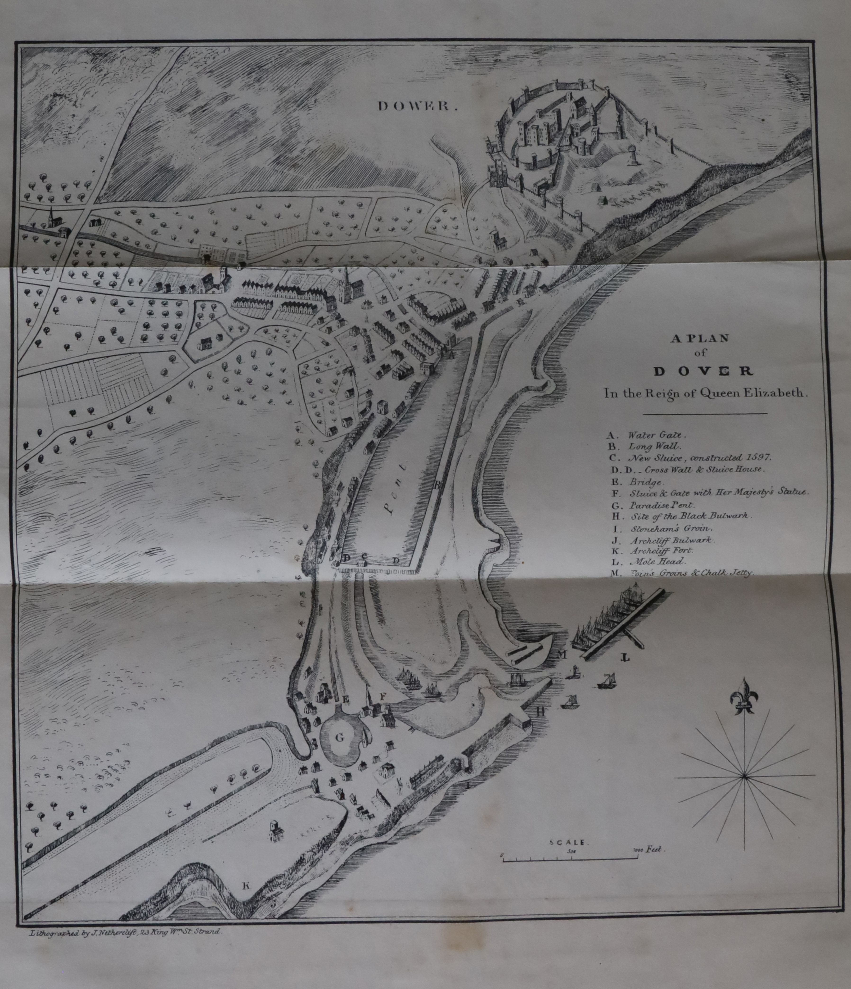 Worthington, Lieut. B - Proposed Plan for Improving Dover Harbour, qto, original cloth, with folding - Image 2 of 2