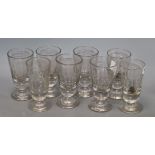 A set of eight ale glasses