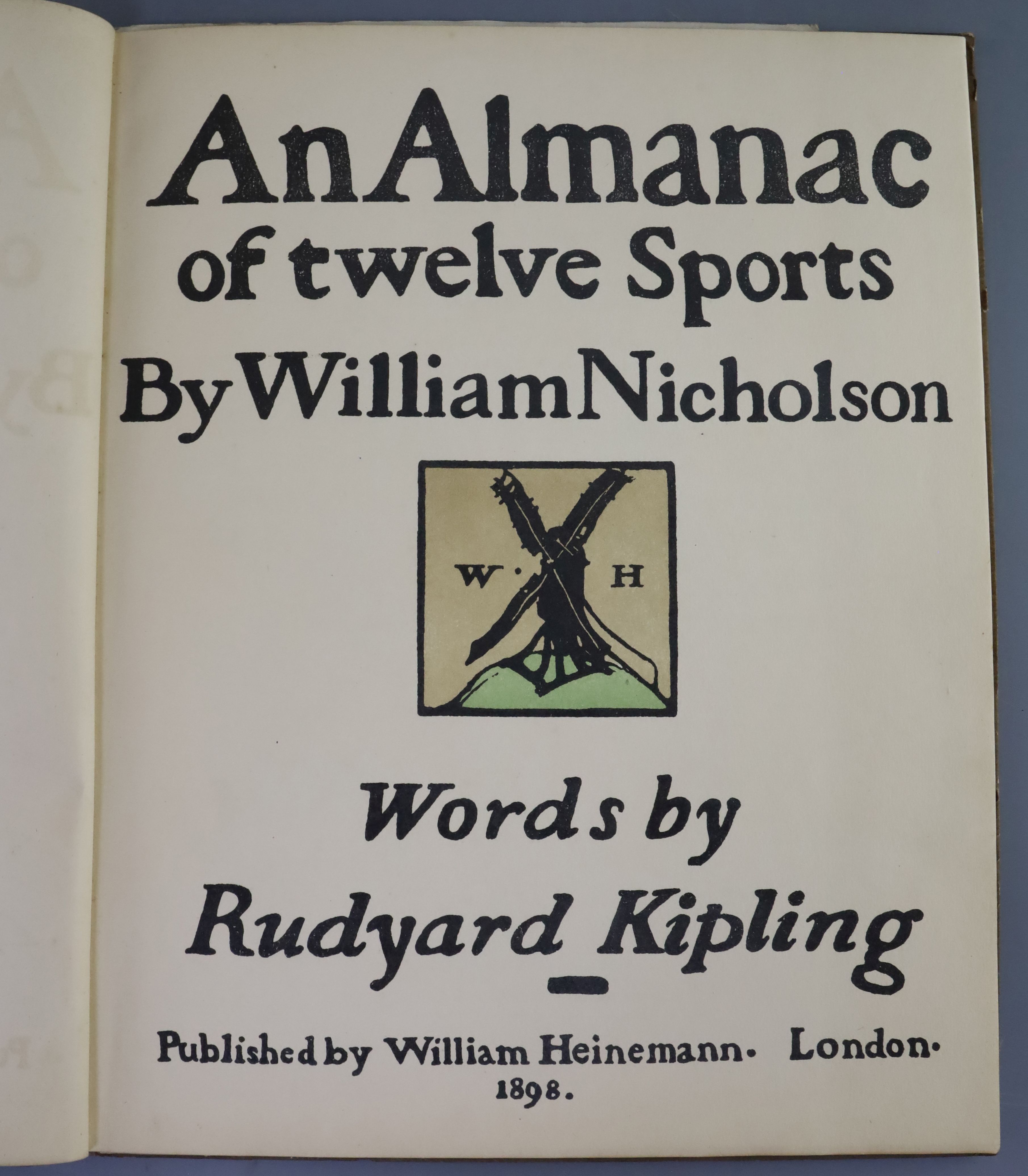 Nicholson, William - An Almanac of Twelve Sports, text by Rudyard Kipling, qto, cloth, William - Image 2 of 3