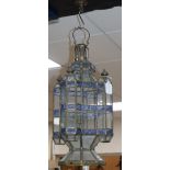 A Moroccan leaded and coloured glass lantern