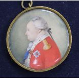 A late 18th / early 19th century oil on vellum?, miniature of Ferdinand Prinz von Braunschweig,