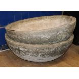 Two stone garden planters with knot decoration Diameter 66cm