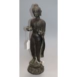 A Cambodian style spelter figure of Buddha height 41cm